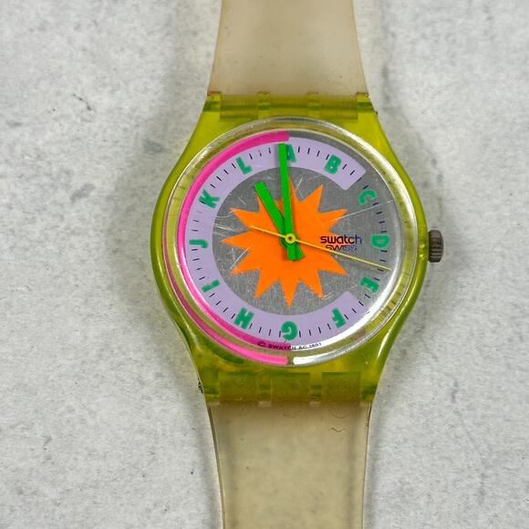 Swatch Watch 34mm Colorful Arctic Star ABC Dial 1990s Swiss New Battery - Picture 1 of 12